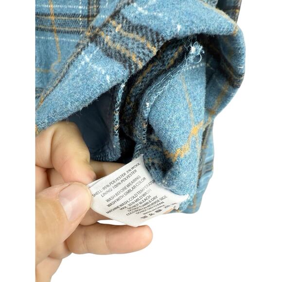 Zyia Blue Green Plaid Shacket Jacket Fall Layer Wool Blend Womens Small - Picture 3 of 6